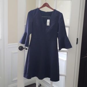 NWT Navy dress with flared sleeves Banana Republic